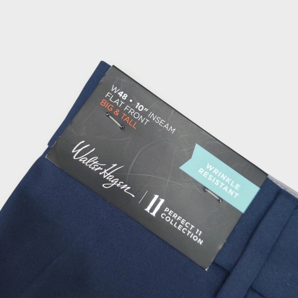 Walter Hagen Deep Blue Men's Flat Front Shorts - Picture 3 of 6